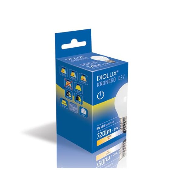 LED krone p�re - Opal - Diolux - 4W - 470LM - 4000K