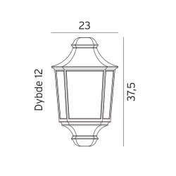Glasgow - Vglampe 730 - Sort - Norlys