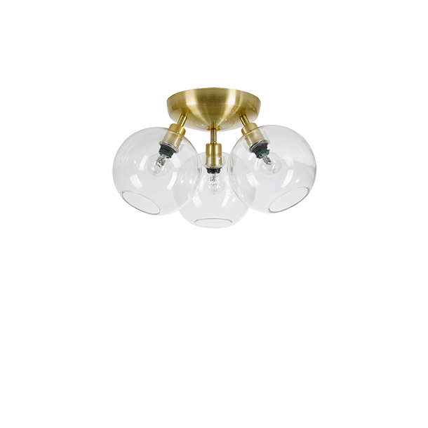 Gloria Plafond - �33 - Messing/Klart Glas - Belid
