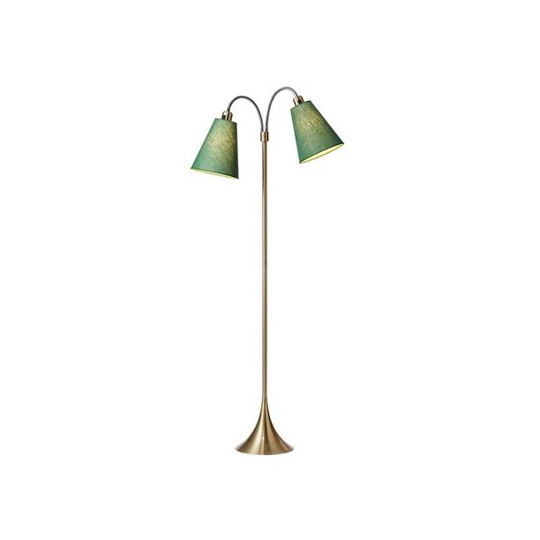 Fodgnger Gulvlampe - Antik Messing/Grsgrn - Nielsen Light