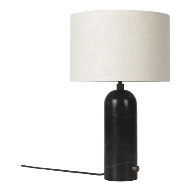 Gravity - Bordlampe - Small - Sort Marmor / Kanvas - GUBI