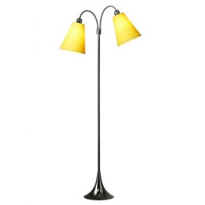 Fodgnger Gulvlampe - Sort Forkromet - Gul - Nielsen Light