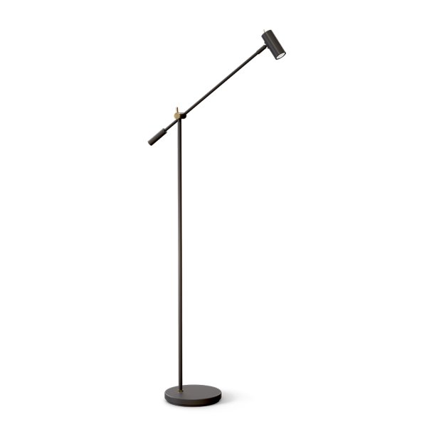 Cato LED Gulvlampe med Lysdmper - Sort / Messing - Belid