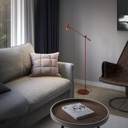 Cato LED Gulvlampe med Lysdmper - Rd - Belid