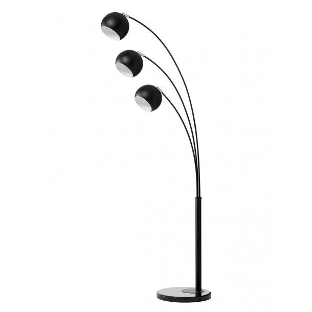 Nice Trio Gulvlampe - Mat Sort - Marmorfod - Nielsen Light