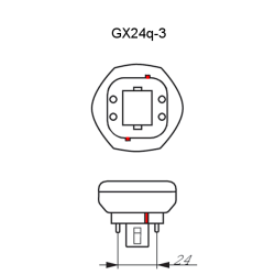 PLT/E - Kompaktlysstofsrr -  Gx24q-3 (4-pin) - 26W - 827 - Unison