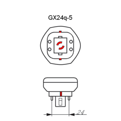 PLT/E - Kompaktlysstofsrr -  Gx24q-5 (4-pin) - 57W - 827 - Unison