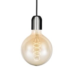 Fatningsst - Krom - Sort Ledning - Halo Design