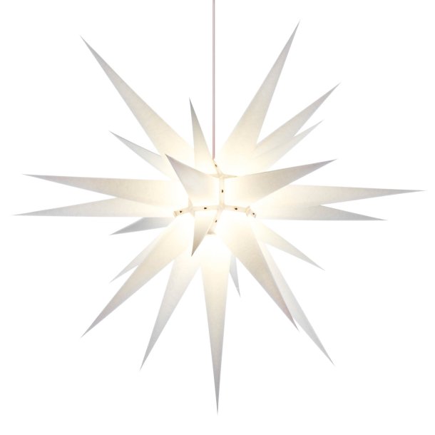 Herrnhuter stjerne - 80cm - Hvid - Papir - Uden Ophng