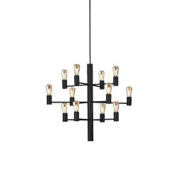 Manola 12 lysekrone - Sort - Inklusiv Prer - Herstal