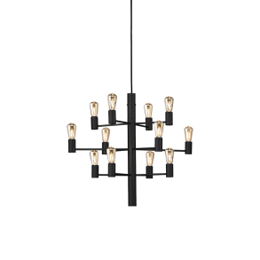 Manola 12 lysekrone - Sort - Inklusiv Prer - Herstal