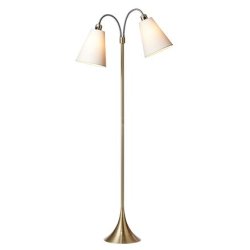 Fodg�nger Gulvlampe - Antik Messing/Hvid - Nielsen Light