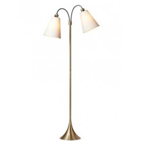 Fodgnger Gulvlampe - Antik Messing/Hvid - Nielsen Light