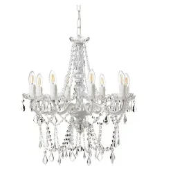 Imperial 8 lysekrone - Hvid / Glasprismer - Nielsen Light