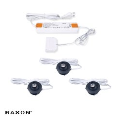Indbygningsspot TLD 12 - 3 PAK - Sort - Raxon