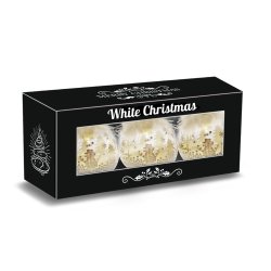 Jule Lyskugle - Hvid Jule dekoration - Inkl. Batteri - 3 Pak