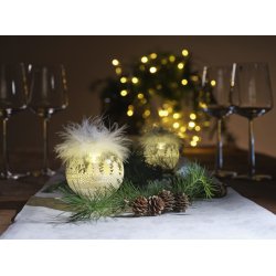 Jule Lyskugle - Hvid Jule dekoration - Inkl. Batteri - 3 Pak