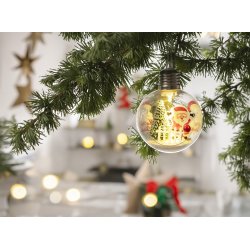 Jule Lyskugle - Julemand - Inkl. Batteri - 3 Pak