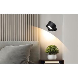 Vglampe - Karakteristika - Genopladelig - Sort - Unison