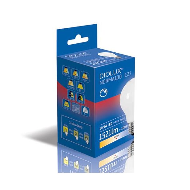 LED p�re Diolux 11W - 3 Trins - 1521lm - 3000K