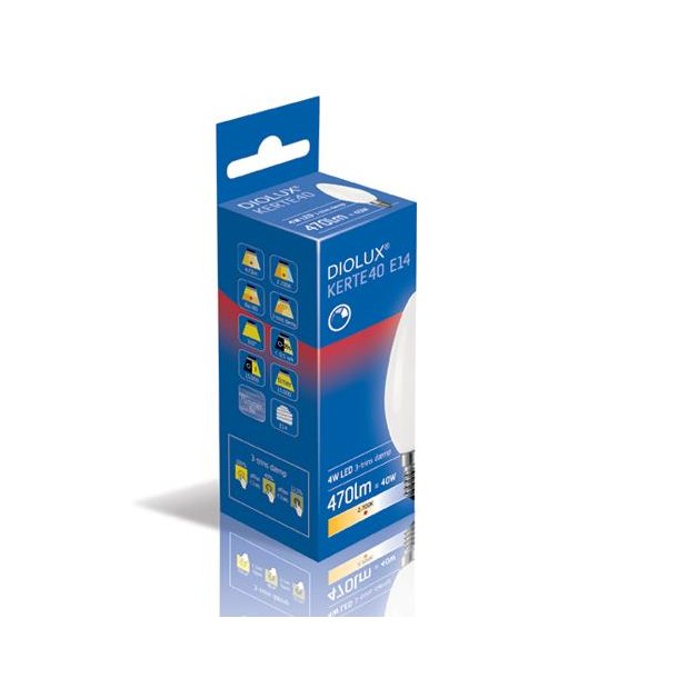 LED Kertep�re Diolux 4W E14 - 2700K - 3 Trins - GN