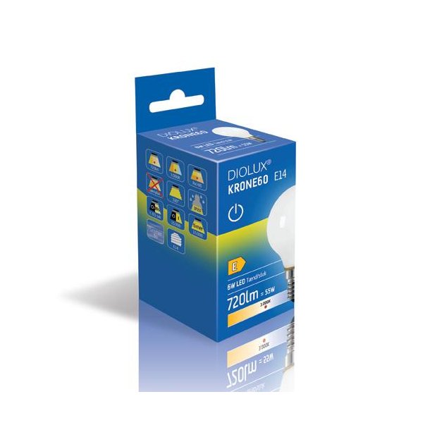 LED Kronepre Diolux - 6W - 720lm - E14 - 3000K - GN