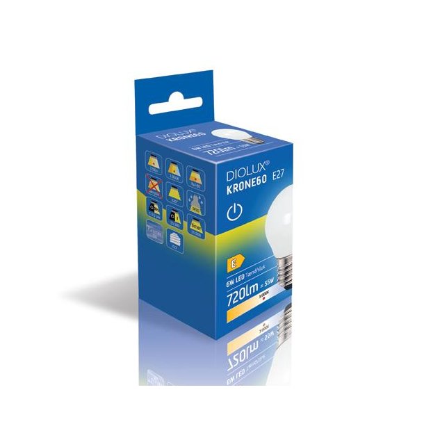 LED Kronepre Diolux - 6W - 720lm - E27 - 3000K - GN