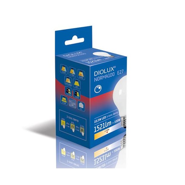 LED p�re Diolux 10,5W 3-Trins - 2700k - 1521lm