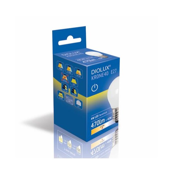 LED Kronep�re Diolux 4W - E27 - 2700K - Opal - GN