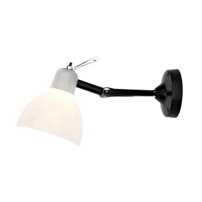 LUXY H0 - Vg / Loftslampe - Sort - Blank Hvid Glas - Rotaliana