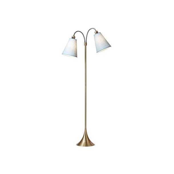 Fodgnger Gulvlampe - Antik Messing - Lysebl - Nielsen Light