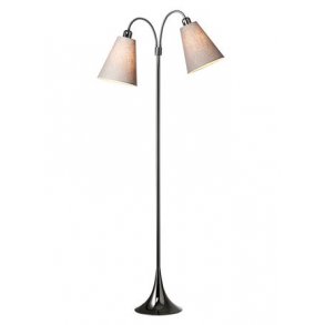 Fodgnger Gulvlampe - Sort Forkromet - Lysegr - Nielsen Light