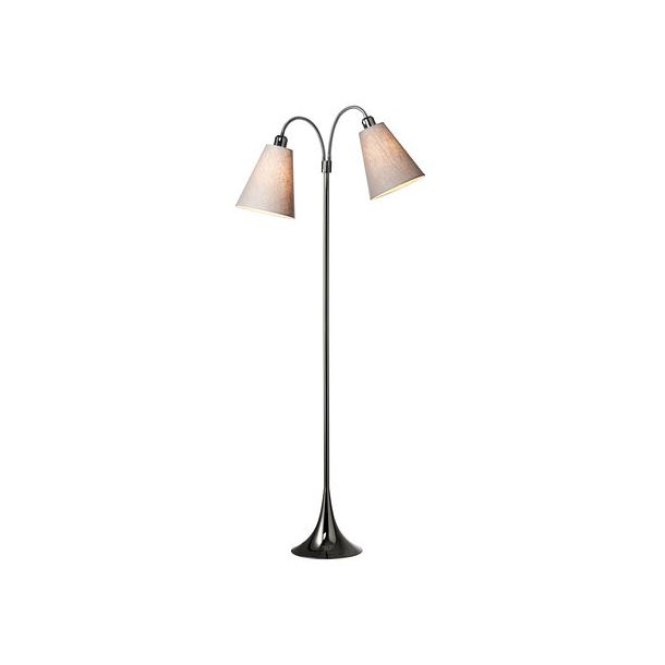 Fodgnger Gulvlampe - Sort Forkromet - Lysegr - Nielsen Light