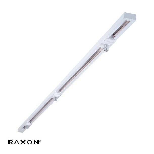 Strmskinne - 1,8M - Hvid - inkl. 3 Adapter - Raxon