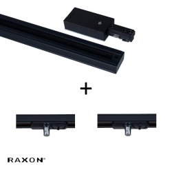 Strmskinne - 1,2M - Sort - inkl. 2 Adapter - Raxon