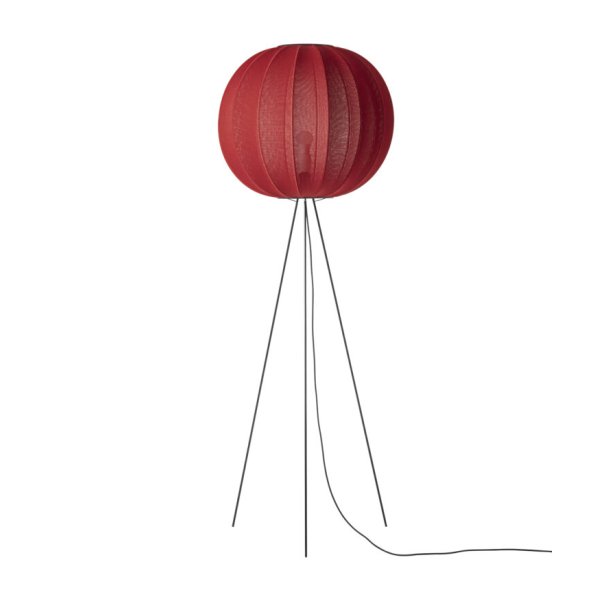 Knit-Wit - 60 Round Floor High - Maple Red - Gulvlampe - Made By Hand