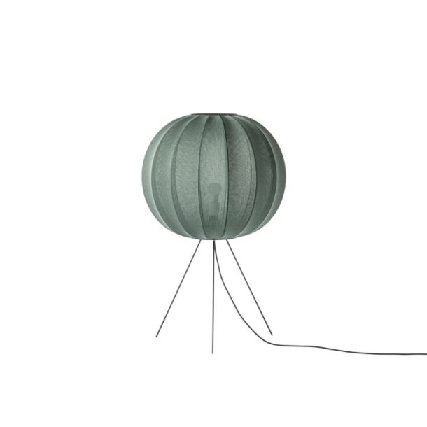 Knit-Wit - 60 Round Floor Medium - Tweed Green - Gulvlampe - Made By Hand