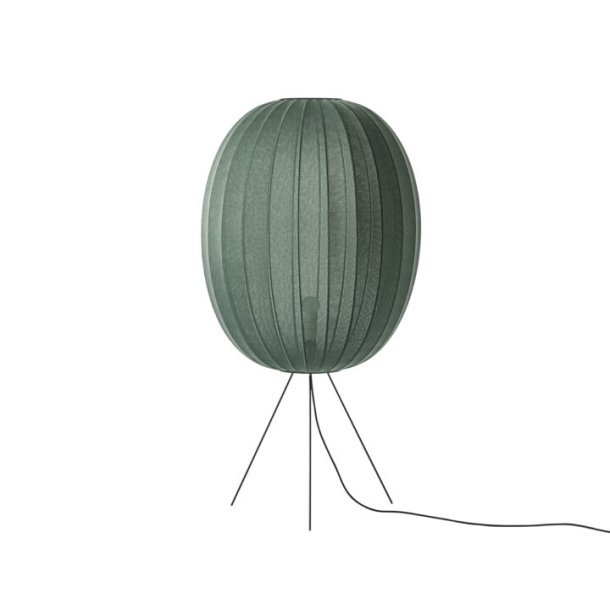 Knit-Wit - 65 High Oval Floor Medium - Tweed Green - Gulvlampe - Made By Hand