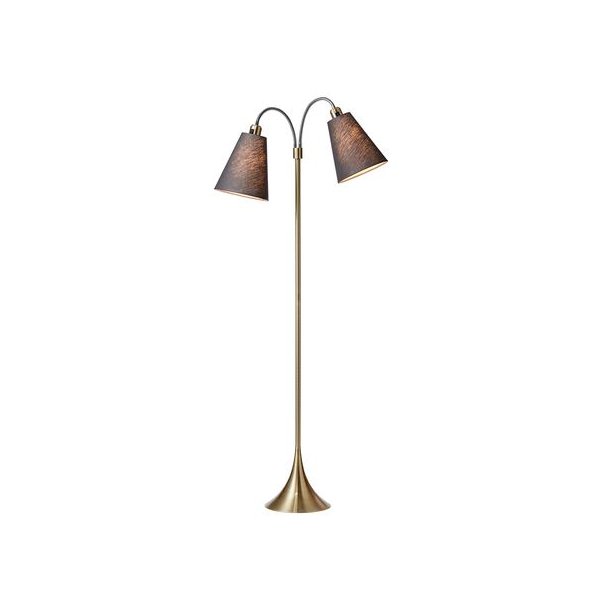 Fodgnger Gulvlampe - Antik Messing/Mrkegr - Nielsen Light