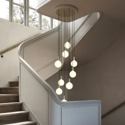 Nine Pendel - Messing/Hvid - Tala