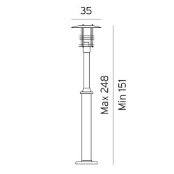 Stockholm Stolpe - 281 - Galvaniseret - Norlys