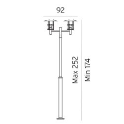 Stockholm Stolpe - 283 - Galvaniseret - Norlys