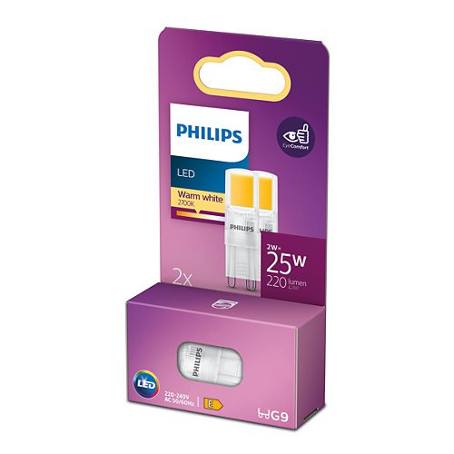 LED Pære G9 2W (25w) 2pak Philips G9 Philips Lyskilder Lys