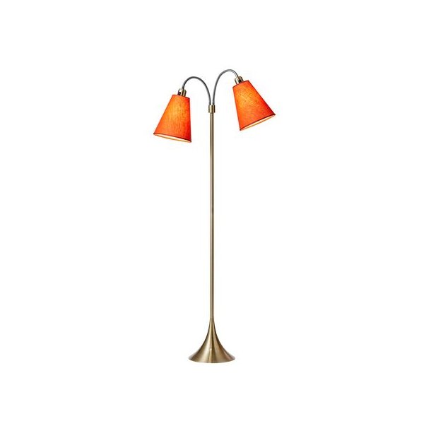 Fodgnger Gulvlampe - Antik Messing/Orange - Nielsen Light