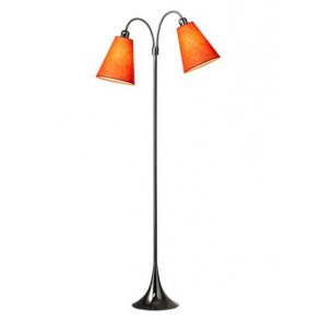 Fodgnger Gulvlampe - Sort Forkromet - Orange - Nielsen Light