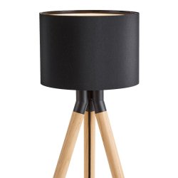 Paso Wood 25 Bordlampe Eg - Sort skrm - Dar