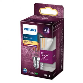 LED Kronepre E14 - 4W (35W) - Topforspejlet - Philips 