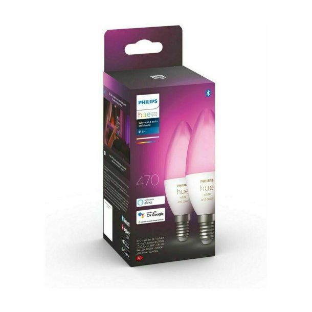Philips Hue White And Color Ambiance - E14 - 470lm - 2-pak