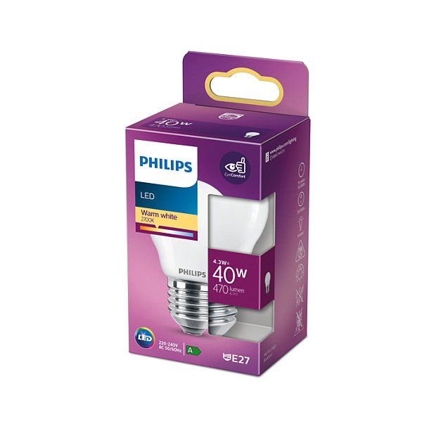 LED Pre - 4,3W (40w) - E27 - Krone - Phillips