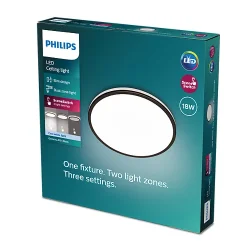 Ozziet Plafond - 18W - Sort - 4000K - Dmpbar 3 Trin - Philips